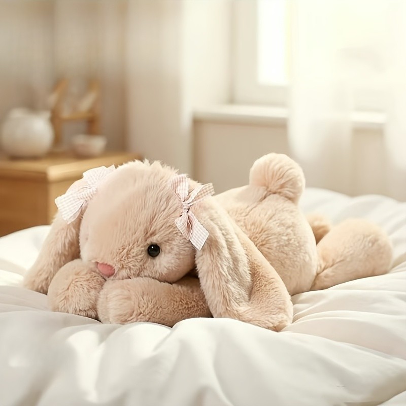 ตุ๊กตากระต่ายน่ารักของเล่นโบว์กระต่ายตุ๊กตาตุ๊กตาของขวัญวันเกิดของขวัญคริสต์มาสสําหรับเด็กตกแต่งบ้าน