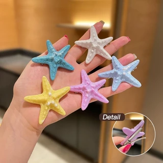 พร้อมส่งในไทย Hair accessories โบว์ติดผมน่ารัก รูปปลาดาว เครื่องประดับแฟชั่นผู้หญิง beach