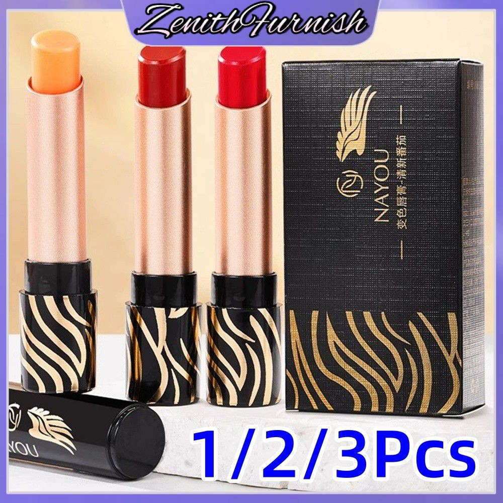 ✨COD✨ ลิปสติก NAYOU 1/2/3 ชิ้น ลิปบาล์มเปลี่ยนสีให้ความชุ่มชื้น ลิปกันน้ำติดทนนาน เครื่องสำอาง 【Zeni