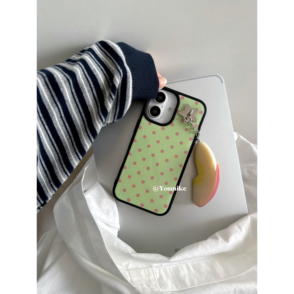 Ins Ouni สไตล์เดียวกันสไตล์เกาหลี Niche โบราณ Retro Polka Dot องค์ประกอบ Girly กันลื่นเหมาะสําหรับ iphone16pro/15promax เคสป้องกัน Apple 13/14 เคสโทรศัพท์ เคสป้องกัน iPhone12/11 กรณี ราคา ถูกที่สุด ดีลบีเคเค แกลเลอรีภาพที่ 5