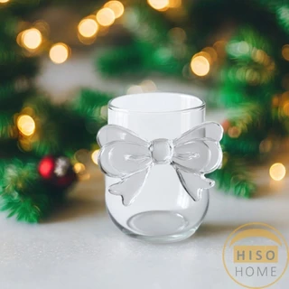 Hiso แก้วโบว์ใส ดีไซน์ที่จับเป็นโบว์ได้เก๋น่ารัก แก้วน้ำ แก้วนม Glass Cup