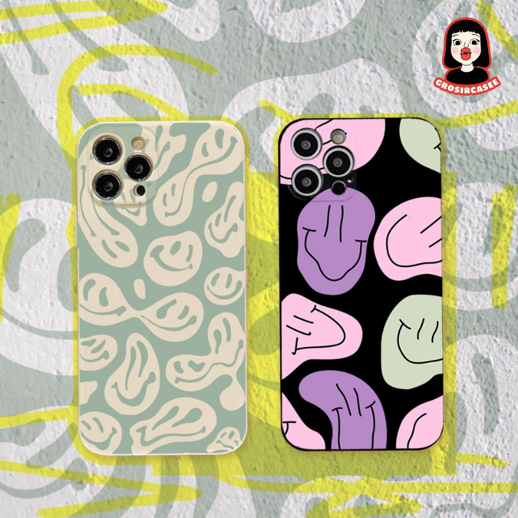 Happy Smile PRINTING LENS PROTECTOR case vivo y02 f4 12i 40i m4 pro infinix note 12 v7 plus Y91 Y93 