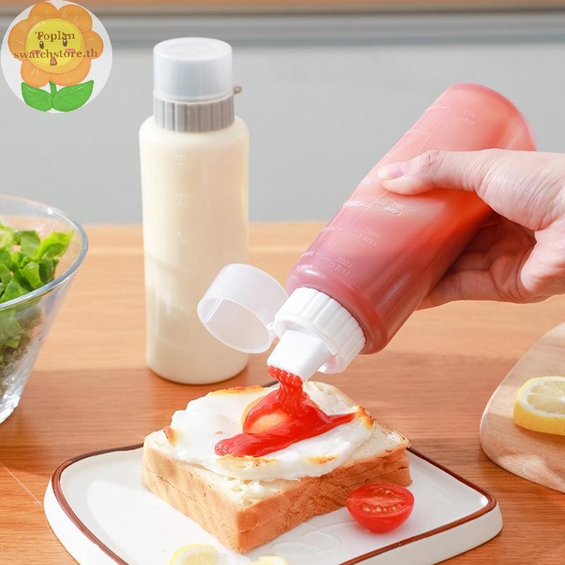 Toplan 1 PC 350/175ml 5 หลุมเครื่องปรุงรสบีบขวดซอสมะเขือเทศมัสตาร์ดบีบขวดซอส Dispenser Storage Jar อุปกรณ์ครัว TH ราคา ถูกที่สุด ดีลบีเคเค แกลเลอรีภาพที่ 2