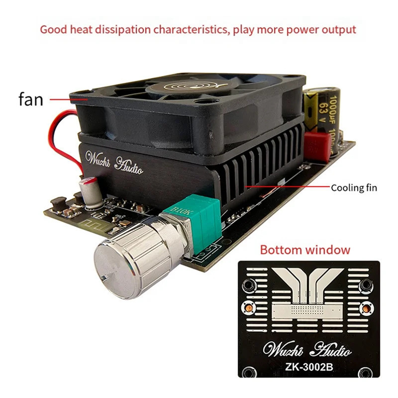 CABE-ZK-3002B เครื่องขยายเสียงดิจิตอล TPA3255 สเตอริโอ Amp 300Wx2 2.0 Dual Vocal Tract เครื่องขยายเส