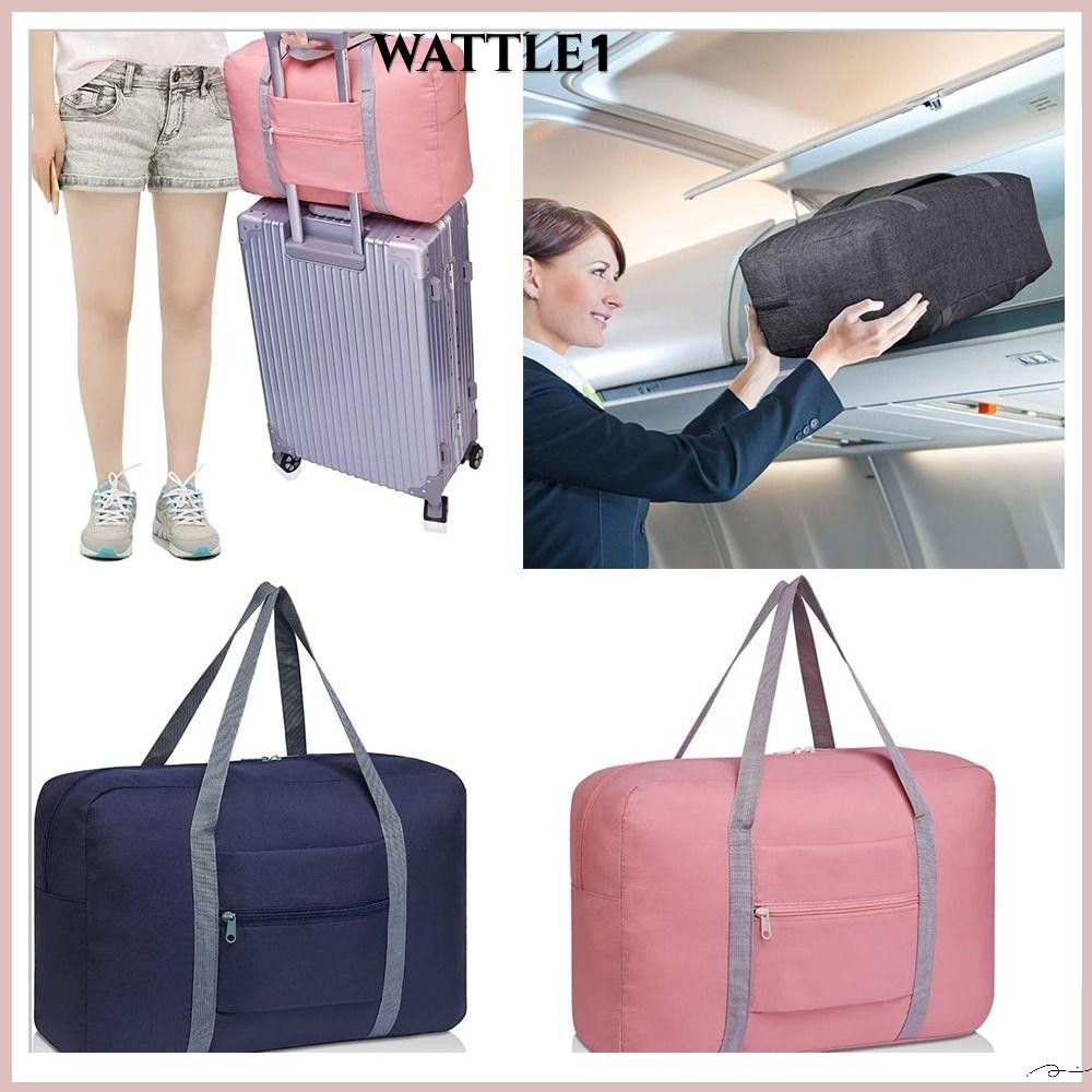 WATTLE Travel Duffel Bag, Carry-on กระเป๋าพับได้สะดวก, Underseat กระเป๋าเดินทางแบบถือพับได้สําหรับผู