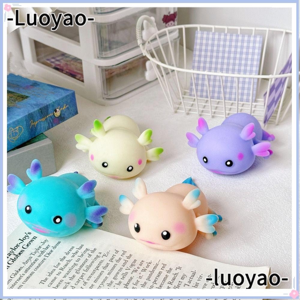 LUOYAO ของเล่นบีบ, ความเครียดบรรเทา Fidget ตุ๊กตาการ์ตูนปลา Squishy ของเล่น, ตลกหลายสียืดออกแบบน่ารั