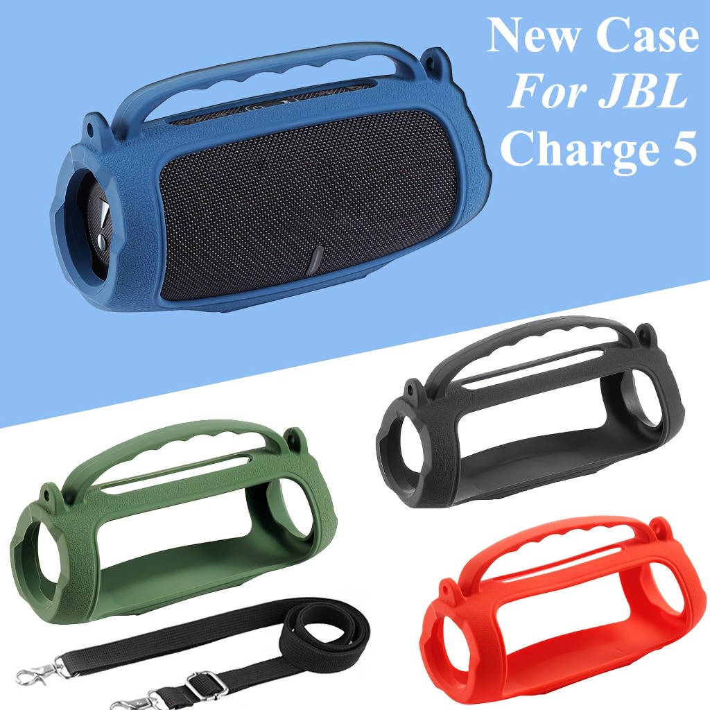 สําหรับ JBL Charge 5 ลําโพงแบบพกพาซิลิโคนฝาครอบกรณี, กระเป๋าเดินทางป้องกันลําโพงสําหรับ Charge5 อุปกรณ์เสริมพร้อมสายคล้องไหล่ (NOT Fit Charge 5 Wi-Fi ลําโพง) ราคา ถูกที่สุด ดีลบีเคเค แกลเลอรีภาพที่ 2
