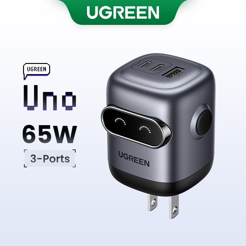UGREEN 65W Fast Charger GaN Charger Robot Design QC 4.0 3.0 PPSสําหรับโทรศัพท์แล็ปท็อปแท็บเล็ต PD 3.