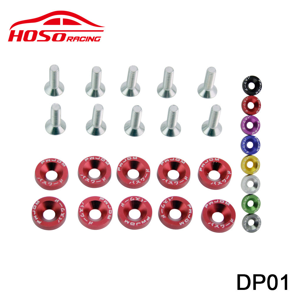 JDM การปรับเปลี่ยนรถ M6 สกรูปะเก็นแบตเตอรี่ปะเก็น Fender ผู้ถือป้ายทะเบียนสกรูตกแต่ง JDM รถ mod M6 ส