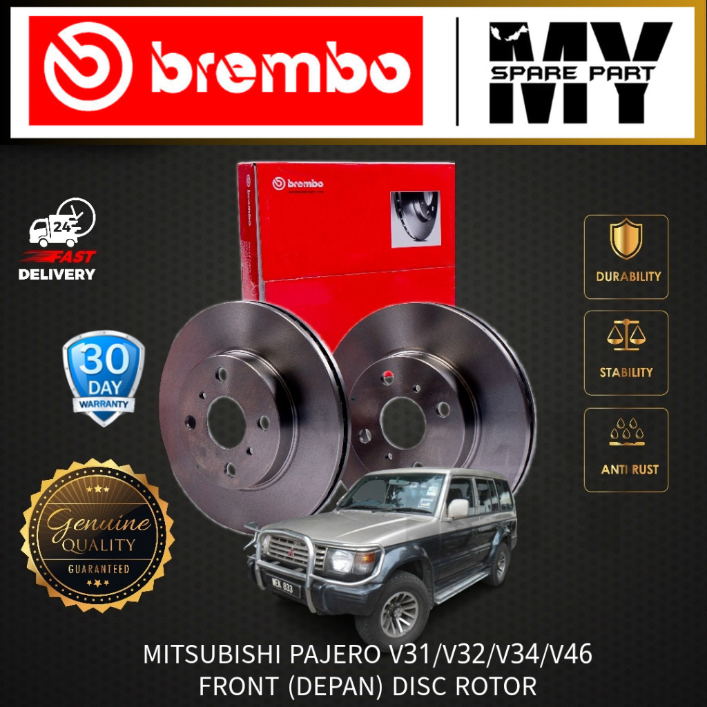 MITSUBISHI PAJERO V31 V32 V34 V46 ดิสก์เบรกหน้า BREMBO