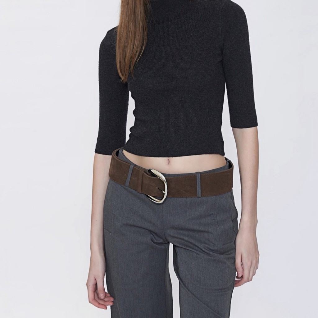 Y2k Deerskin Velvet Ultra Wide Belt Simple All-Match Belt