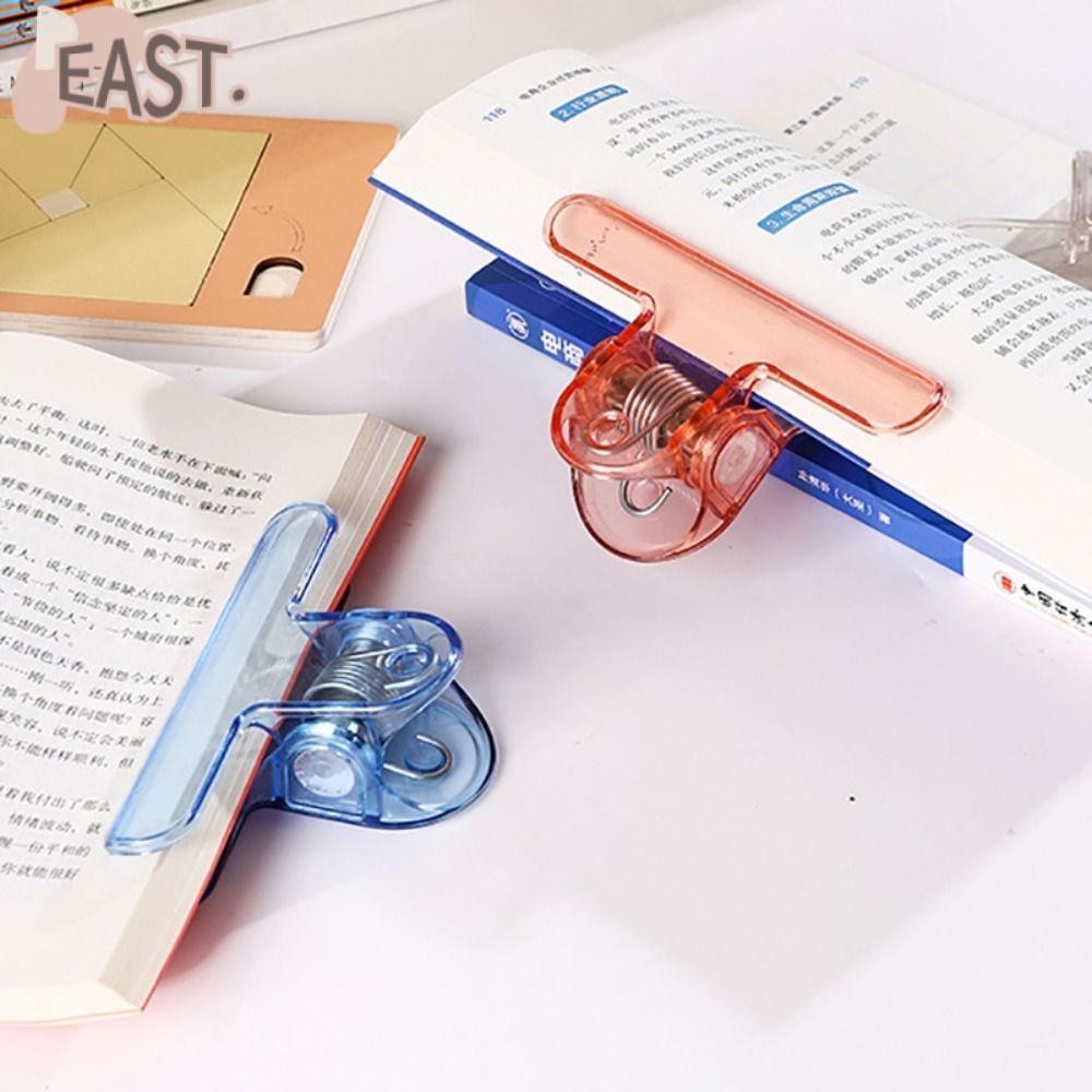 EASTS คลิปหนังสือแรงโน้มถ่วง, ที่ใส่บุ๊คมาร์คกันลื่นโปร่งใส, เครื่องมืออ่านหนังสือมัลติฟังก์ชั่นหน้าพลาสติกคลิปคงที่นักเรียน