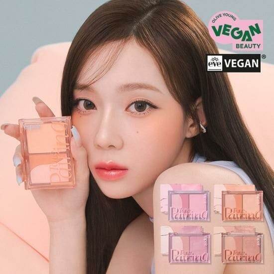บลัชดํา บลัชสติ๊ก Jin Minting สไตล์เดียวกัน Espoir Espoir Tricolor Gradient Blush Palette Rouge High