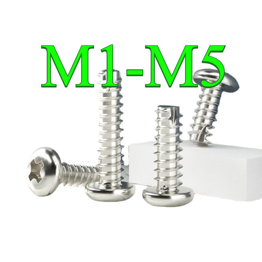 สกรูกลมหัวนิกเกิลหัวแบนหางแตะตัวเอง Slotted สกรูเล็ก M1-M5 (PW-LS-TH)