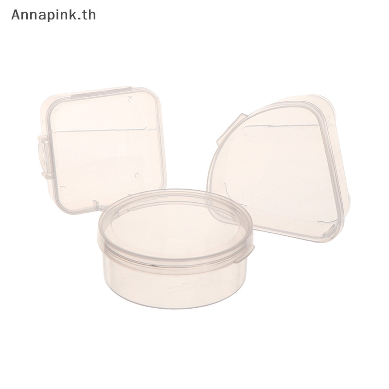 Annapink.th กล่องพลาสติกสําหรับสามเหลี่ยม/กลม/พัฟสี่เหลี่ยมพัฟฟองน้ําใสแบบพกพากระเป๋าเครื่องสําอางเครื่องสําอางกรณีเก็บ EN