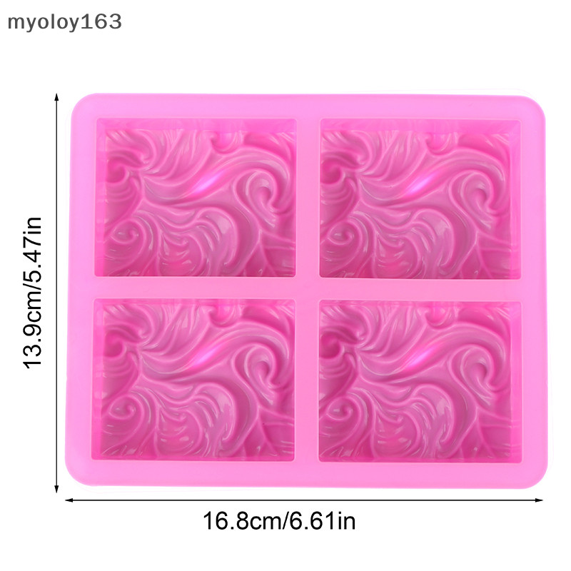 Myoloy 4-Ch Wavy Ripple รูปแบบแม่พิมพ์ซิลิโคน 3D Handmade สบู่แม่พิมพ์ช็อกโกแลตเค้กตกแต่งครัวเบเกอรี่แม่พิมพ์ TH - รูปที่ 3