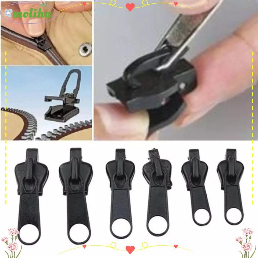Moliha 6 ชิ้นซ่อมซิป, DIY เย็บกระเป๋าเป้สะพายหลังซ่อมเปลี่ยนซิป,Reusable ที่ถอดออกได้อุปกรณ์เย็บผ้า