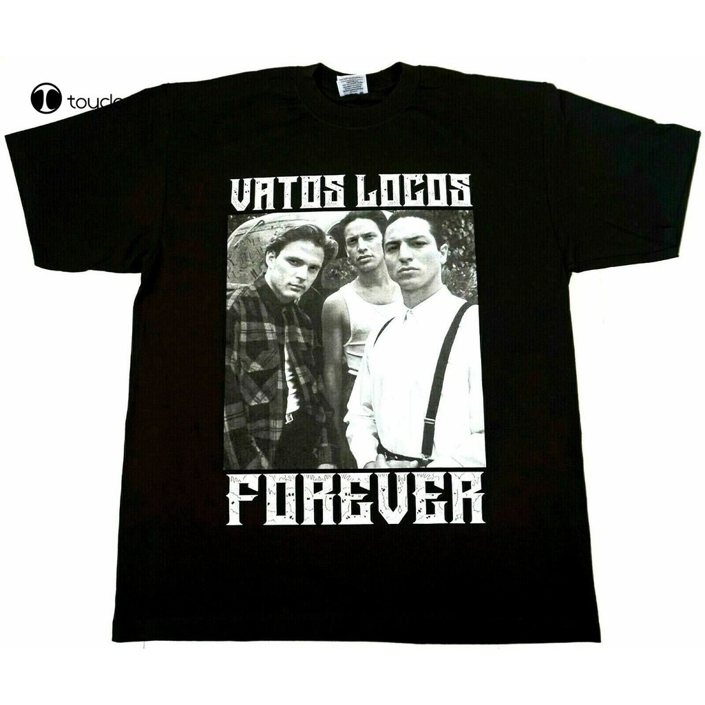 Vatos Locos Forever Crew Neck Blood In Out Bound By Honor Fit Body Tee สีดํา