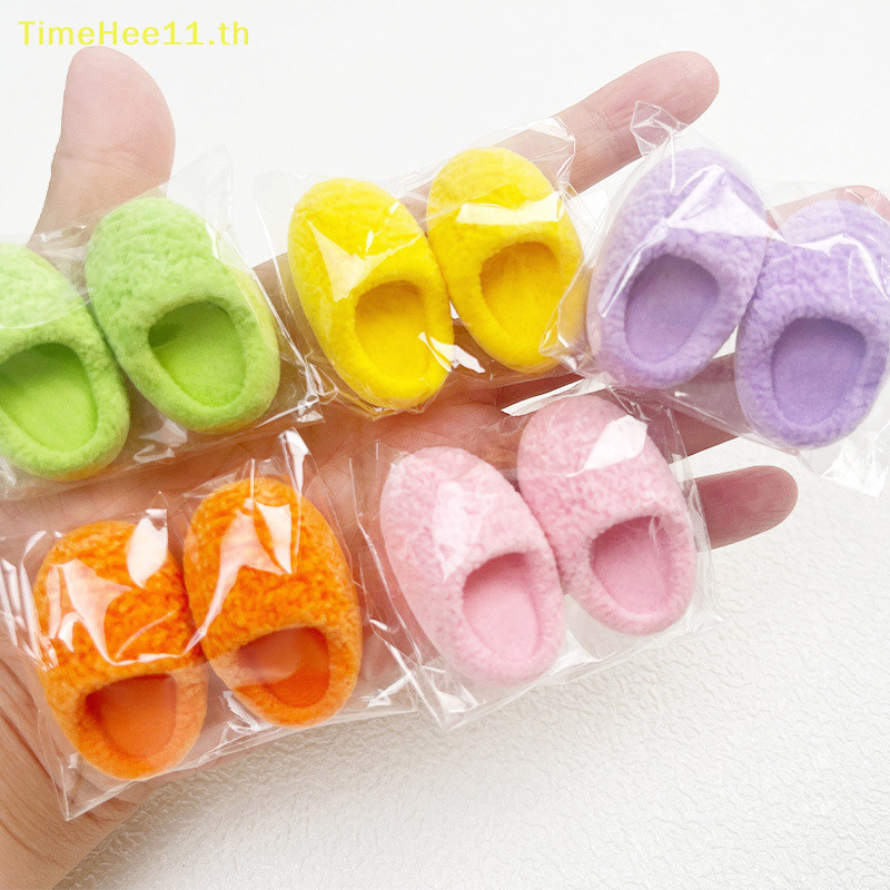 Timehee 1/12 ตุ๊กตาจําลองรองเท้าแตะตุ๊กตา Miniature รองเท้าตกแต่งตุ๊กตา Dress Up อุปกรณ์เสริม TH