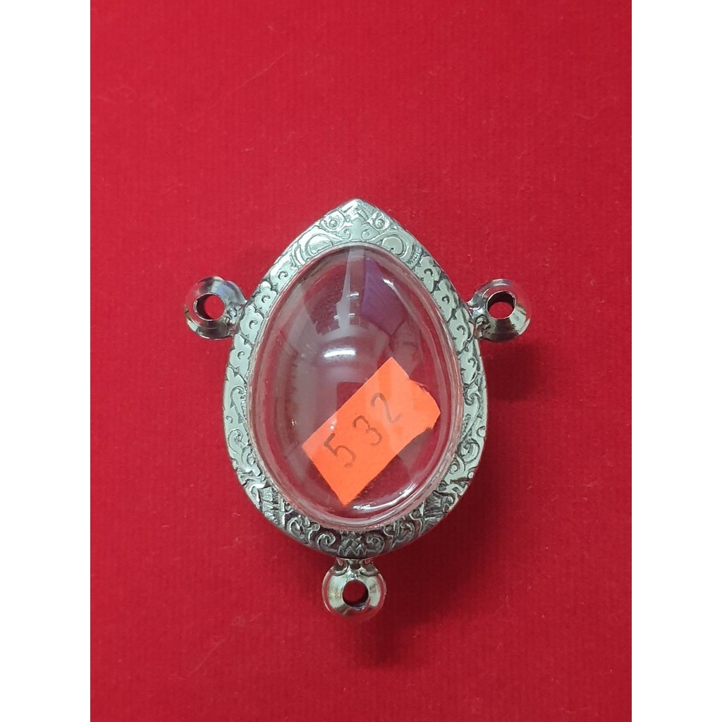 ตลับพระ/กรอบพระสเตนเลสหน้าลายไทย สำหรับใส่เบี้ยแก้ (3 หู ทรงหยดน้ำ) ราคา ถูกที่สุด ดีลบีเคเค แกลเลอรีภาพที่ 3