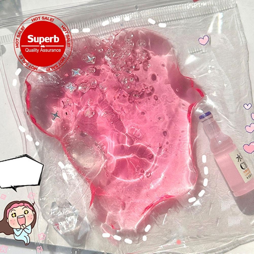 Taba Squishy ซิลิโคนโปร่งใส Blue Glacier Cannelés ความเครียดเด็กเค้ก Handmade Hand T7h8