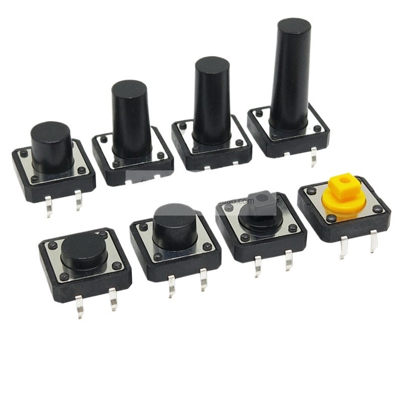 20 ชิ้น 12X12 DIP In-Line Tact สวิทช์ 12 * 12 * 4.3/5/6/7.3/8/9/10 มม.ปุ่มไมโครแนวตั้ง 4 Pins