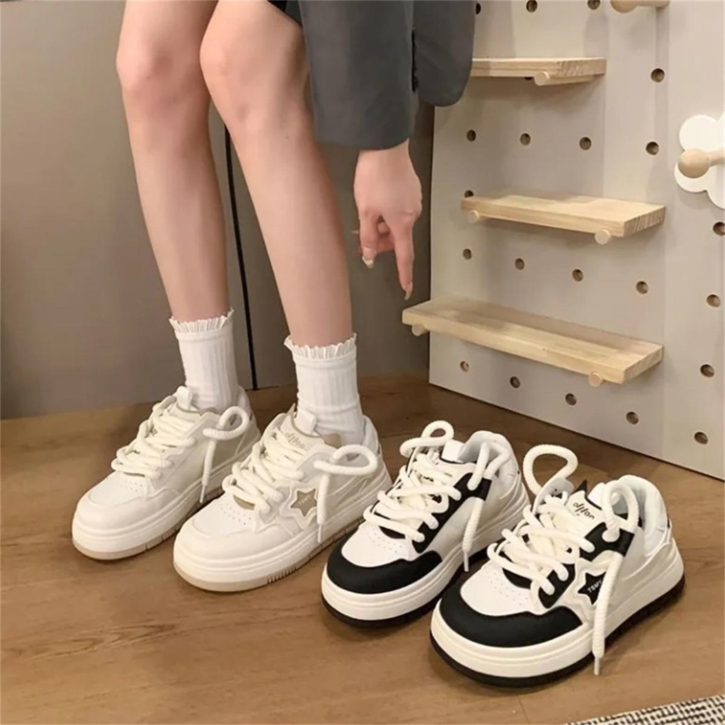 ส่งด่วนจาก กทม รองเท้าผ้าใบแฟชั่น รองเท้าผ้าใบผู้หญิง รองเท้าสีขาว รองเท้าน่ารักๆสไตล์เกาหลี ไซส์ 35-44 - รูปที่ 2