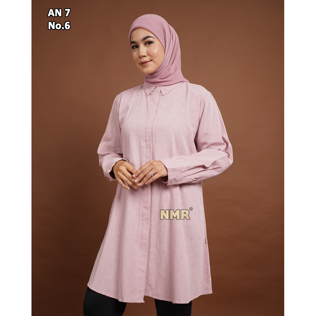 KATUN KEMEJA NMR Jaguard Cotton Blouse AN7-6 (คอปกเสื้อ)