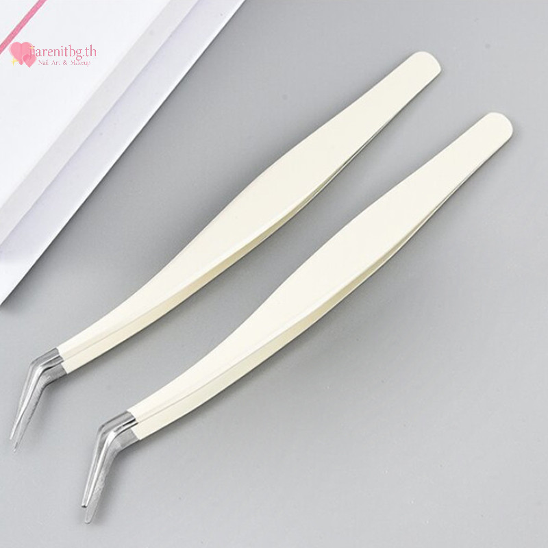 Renbg แหนบขนตาคลิปสแตนเลส Anti-Static Superhard ความแม่นยําสูงแหนบเส้นใยเคล็ดลับเครื่องมือแต่งหน้า TH