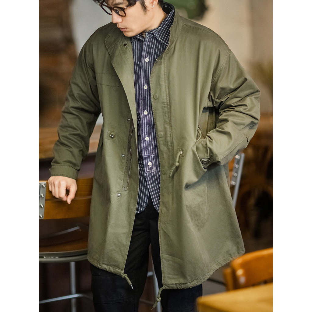 ⭐ล้างสต๊อก⭐Upper Elastic Tooling American M51 Pai Overall Fishtail Field Windbreaker Army Green Coat