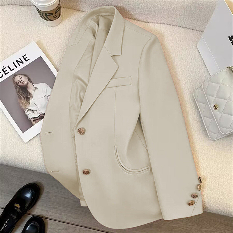 Blazer women 2024 autumn new white high-end design suit coat for women all-matching retro British st