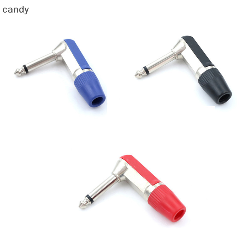 Ndy 1/4 6.35 มม.2 เสา Mono แจ็คชายมุมขวากีตาร์ปลั๊กอะแดปเตอร์ Connector N