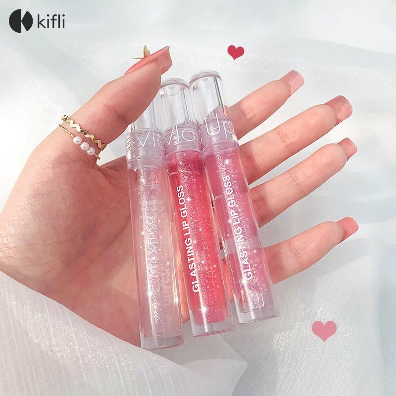 【kifli1】Maxfine ลิปกลอส เคลือบริมฝีปาก เนื้อเจลลี่ กลิตเตอร์ แบบใส เพิ่มความชุ่มชื้น สําหรับเด็กผู้หญิง-KI