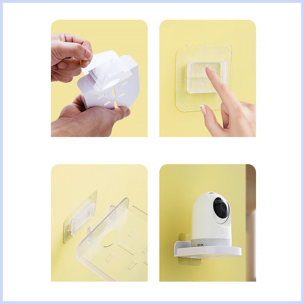 กล้อง Monitor Wall Mount ไม่มีเจาะกล้องชั้นวางผนังขนาดเล็กพร้อมกล้องรักษาความปลอดภัยกาวขนาดเล็กลอย cingth