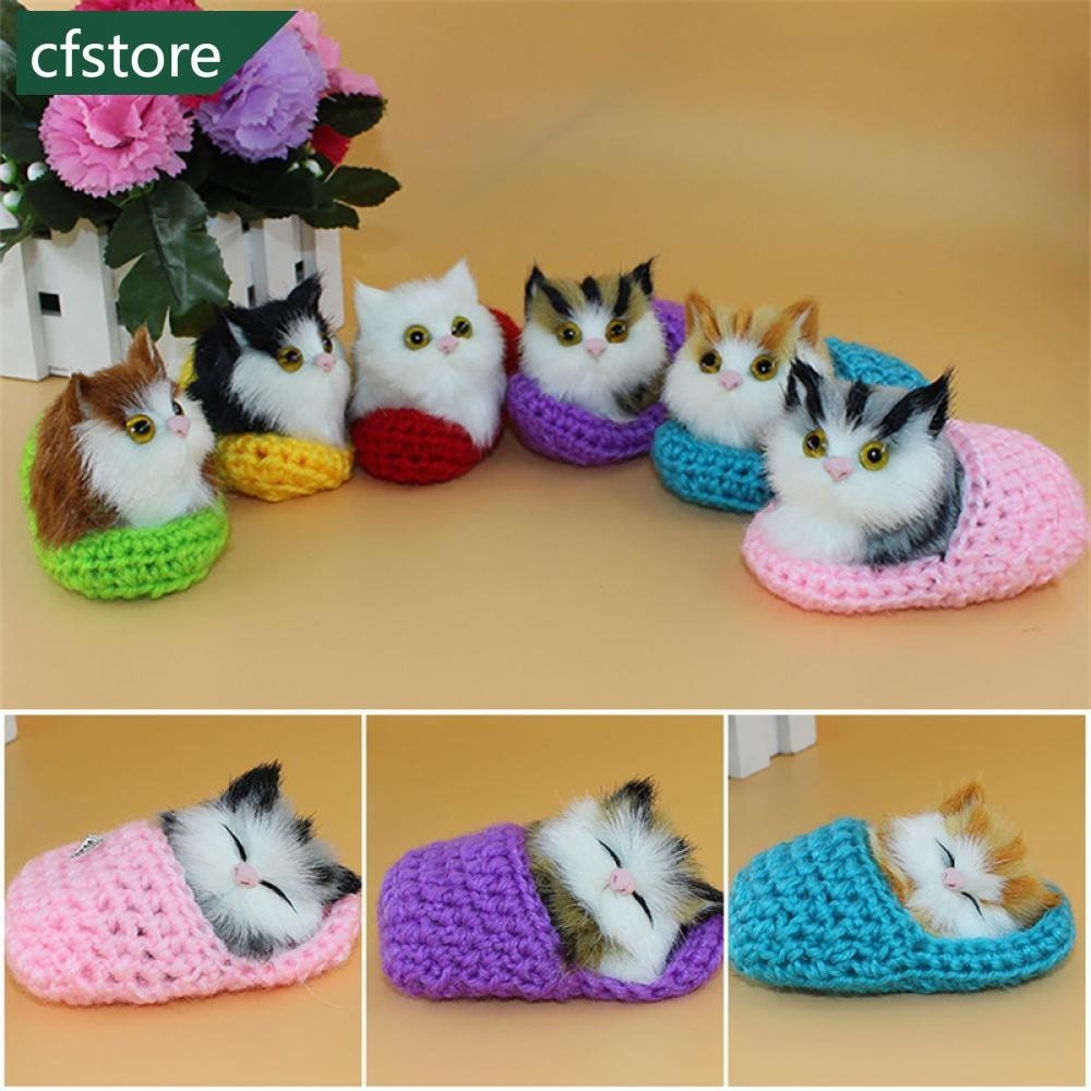 Cfstore จําลองมินิแมวน่ารักของเล่นตุ๊กตาเสียงเด็กสร้างสรรค์เลียนแบบแมวเครื่องประดับวันเกิดตกแต่งบ้าน