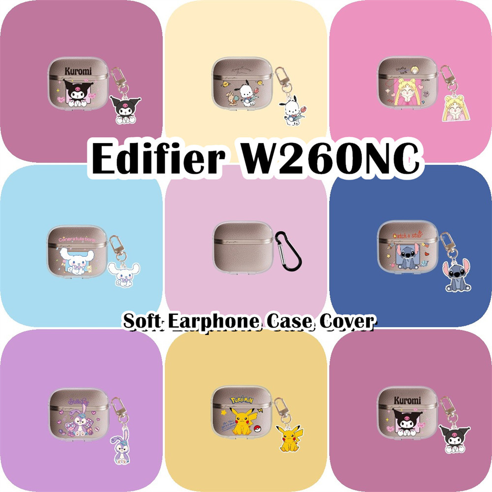 【Case Home】นําไปใช้กับ Edifier W260NC เคส Case เคสหูฟัง การ์ตูนน่ารักคู่ ซิลิโคนนุ่ม เคส เคสหูฟัง