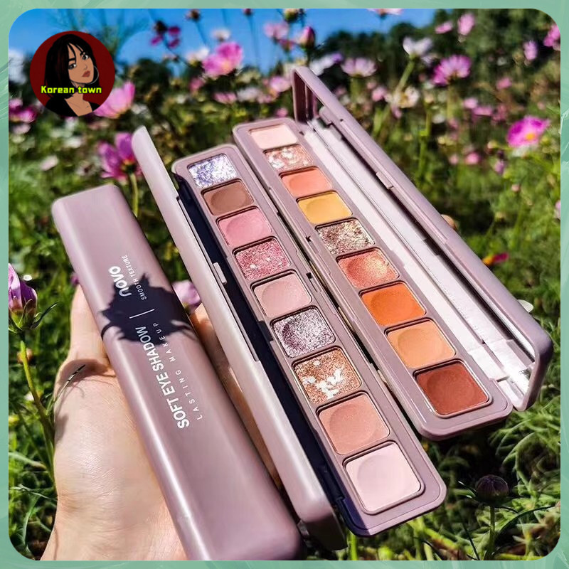 novo soft eyeshadow smooth พาเลทอายแชโดว์เนื้อดินน้ำมัน กลิตเตอร์ 9ช่อง (SM. #5283)
