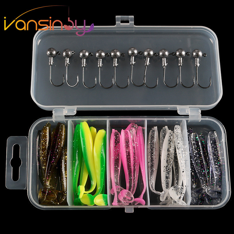 Boxxed เหยื่อตกปลานุ่มหนอน Lure หางว่ายน้ําพลาสติกตกปลาหนอน Grub เหยื่อสําหรับ Bass Crappie Walleye
