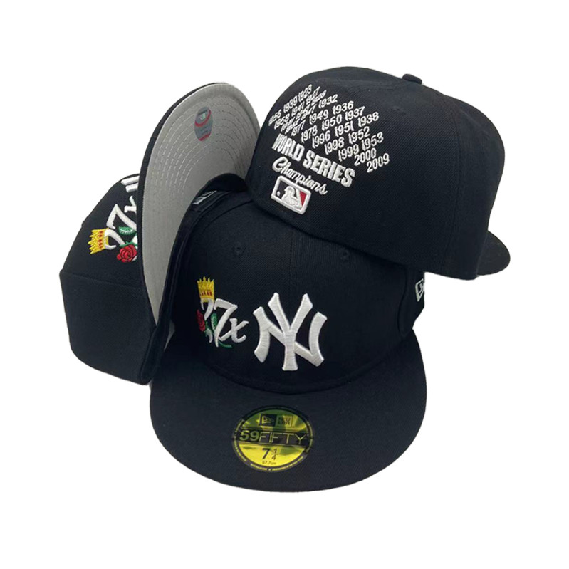 สินค้าสต็อกใหม่ในสต็อกyankees_ หมวกสําหรับผู้ชายและผู้หญิงหมวกปิดล้อมอย่างเต็มที่กีฬาหมวกปัก