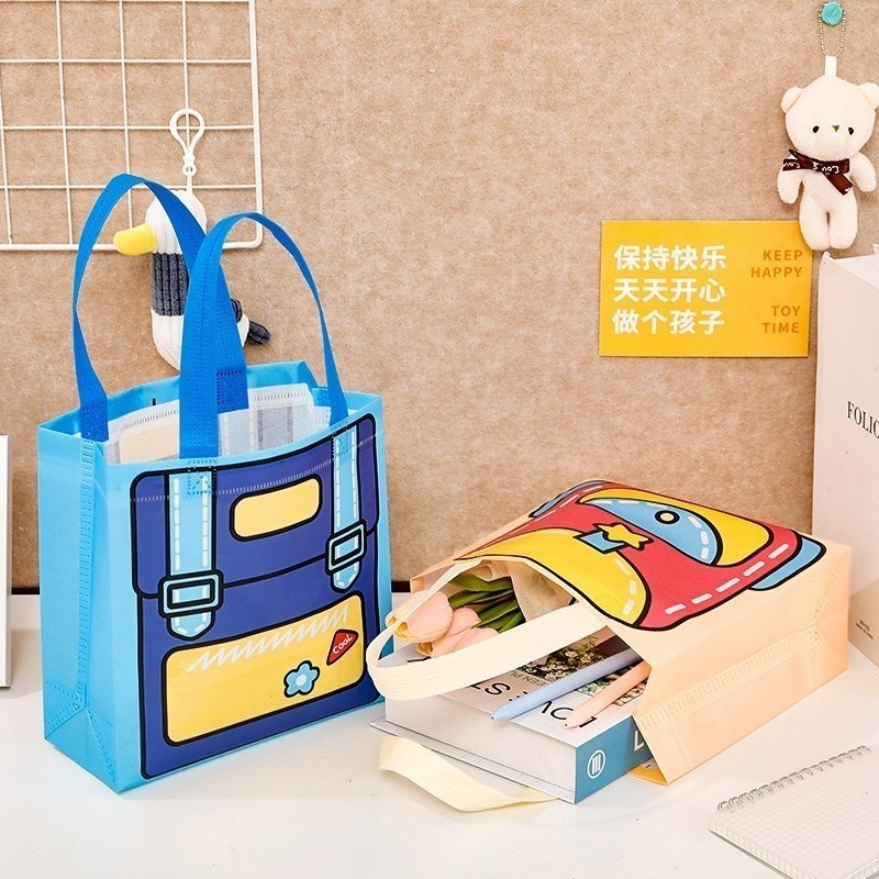 Am bag กระเป๋าถือ ใส่อาหารและกล่องข้าว ไทย🇹🇭ถุงซิปก้นตั้งลายการ์ตูน ถุงใส่ขนมของชำร่วย สามารถใส่อุปกรณ์ไปโรงเรียนได้