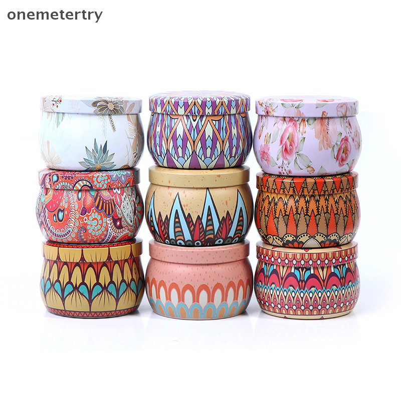 Onem สไตล์ชาติพันธุ์ Tinplate ขวดปิดผนึก DIY Candy เครื่องประดับคอนเทนเนอร์กล่อง n