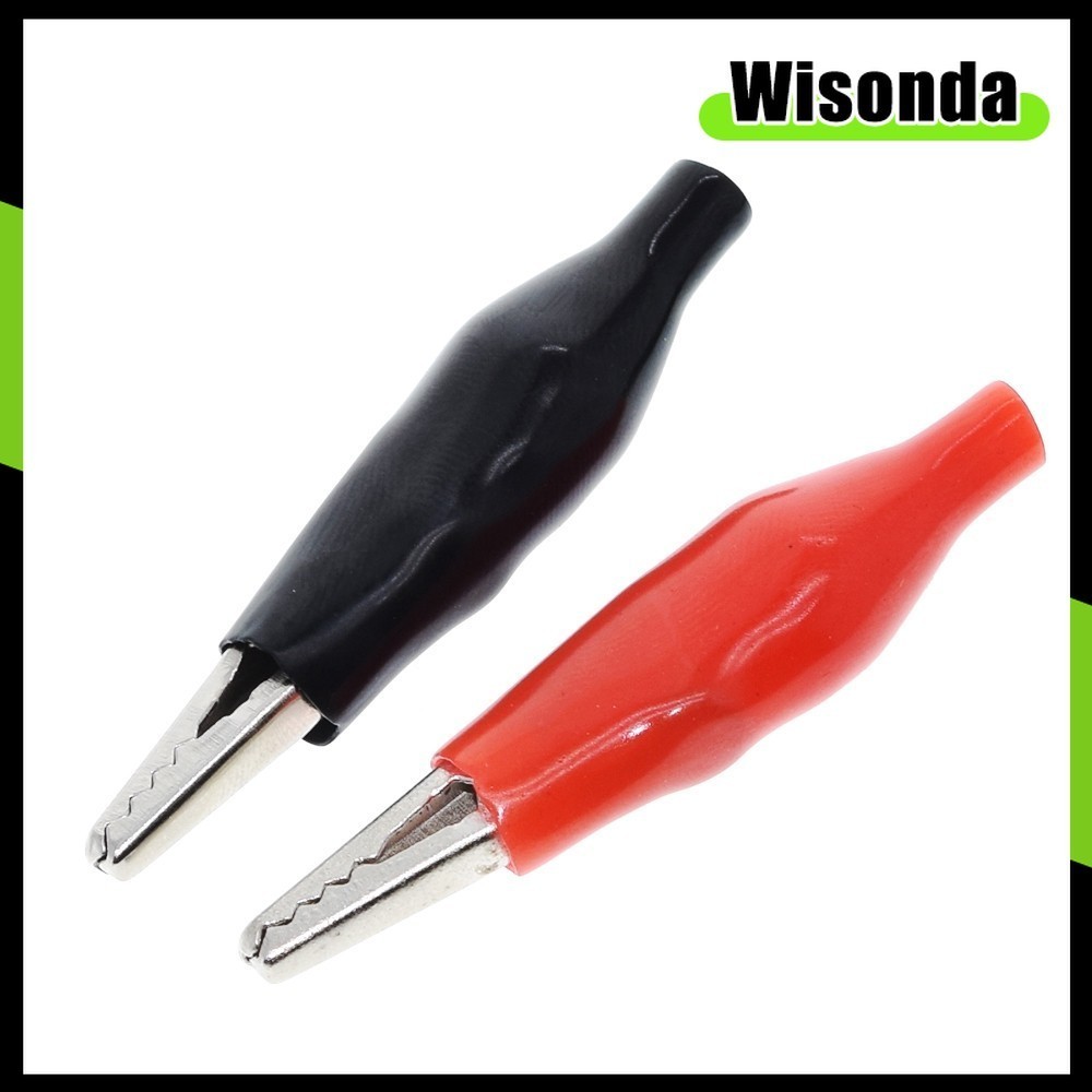 28mm โลหะจระเข้คลิป G98 จระเข้ไฟฟ้า Clamp สําหรับการทดสอบ Probe Meter สีดําและสีแดงพร้อมบูตพลาสติก