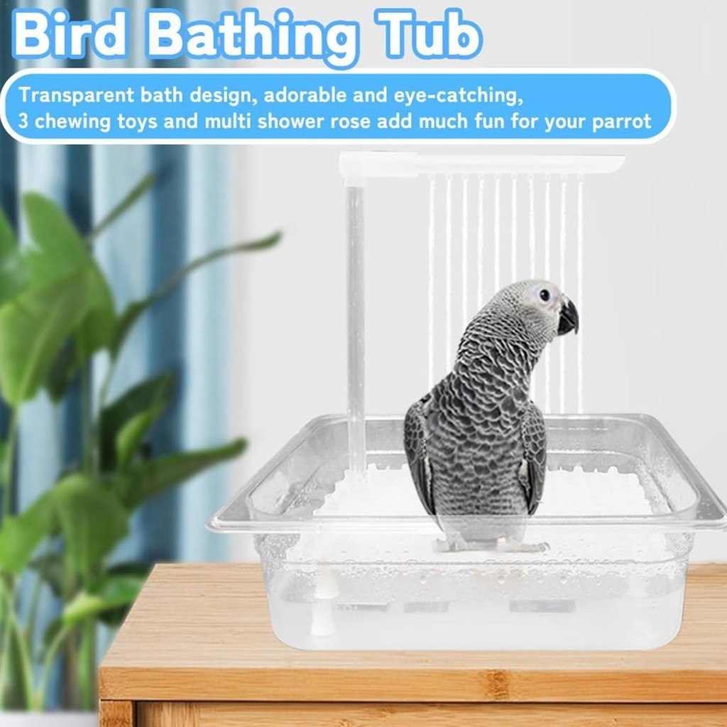 Bird Shower Box Automatic Shower อ่างอาบน้ําชาม Cage Bird Shower Fountain สําหรับ Parakeets หลายก๊อกน้ํากรง shopebanth