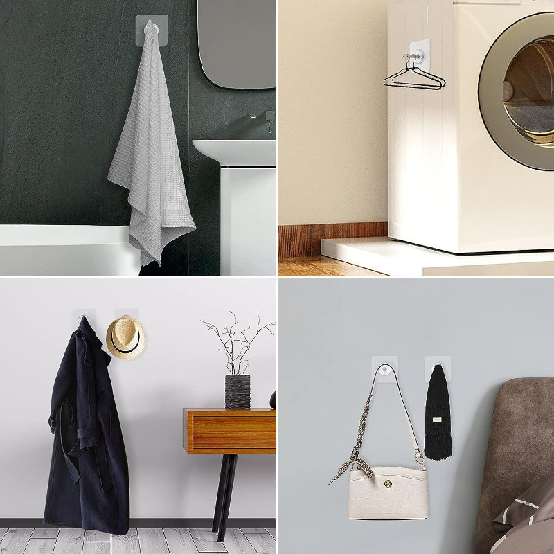 ตะขอติดผนังไม่มีร่องรอยโปร่งใส-ตะขอกาวที่แข็งแกร่งกันน้ํา-ห้องครัวห้องน้ําสกรูตะขอ-อเนกประสงค์กรอบรูปผู้ถือ - รูปที่ 5