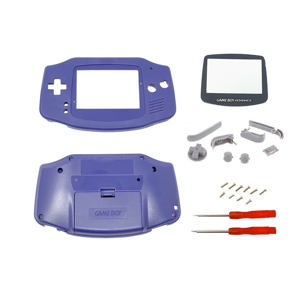 เปลี่ยนฝาครอบเคสเชลล์ครบชุดปุ่มเลนส์หน้าจอสําหรับ Nintendo Gameboy Advance GBA