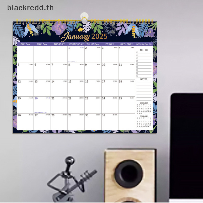 Bred Calendar 2025 ปฏิทินรายเดือนผนัง Jan To Dec 2025 รายปีนักวางแผน 2025 ปฏิทิน Wall Planner 12x17 นิ้ว 12 รายเดือน .
