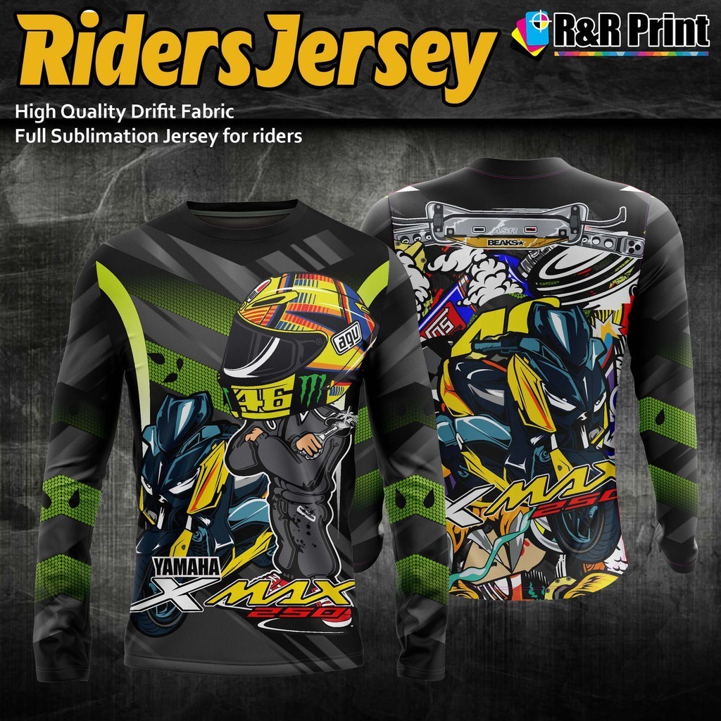 เสื้อเจอร์ซีย์ระเหิดยาวเท่ๆ xmax แขนเต็ม thai look สําหรับไรเดอร์ เสื้อผ้าปั่นจักรยาน yamaha แขนยาว