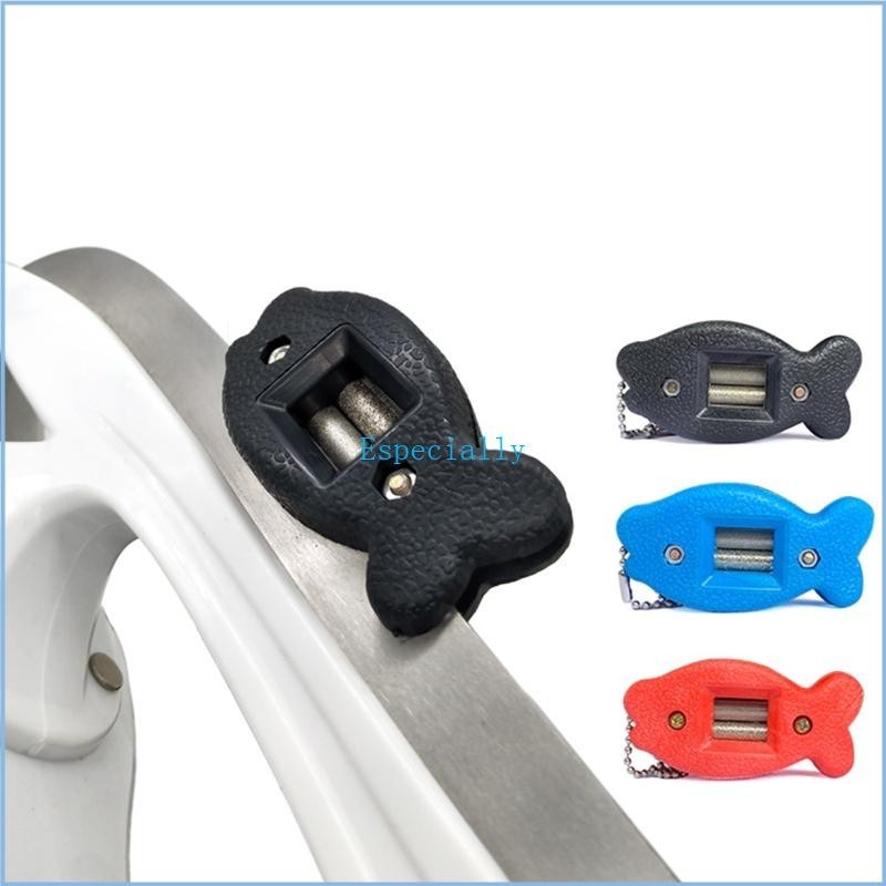 Esp รองเท้าฮ็อกกี้น้ําแข็ง Dual Core Diamond Sharpener Ice Skate Blade Hockey Sharpening Oilstone แบบพกพาพร้อมเชือกเส้นเล็กแบบแขวน