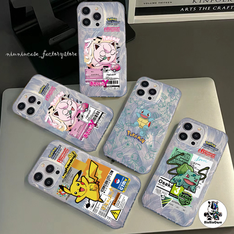 Cartoon Pokemon For iPhone 11 13 เคส Feather Case For iPhone 11 12 13 14 15 Pro X XR XS MAX 7 8 Plus SE Soft เคสโทรศัพท์