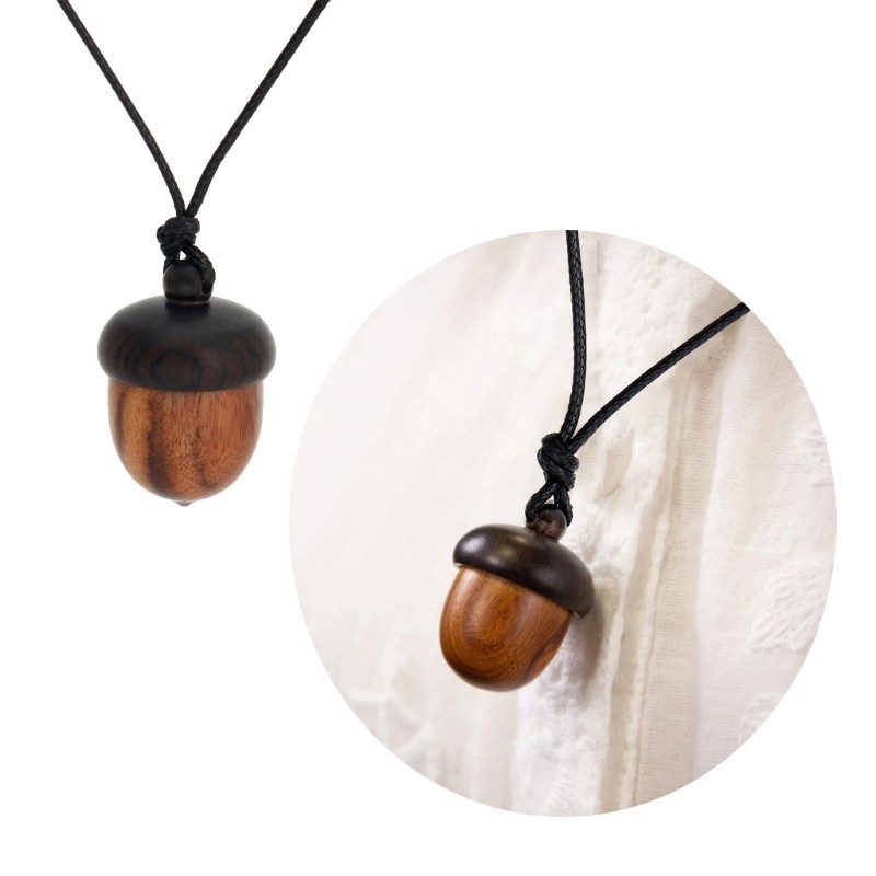 Mya Creative Screwable Acorn จี้กล่องสร้อยคอ Pine Cone Acorns Choker